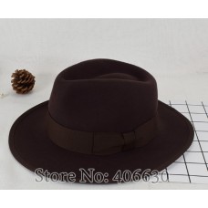 Wide Brimmed Winter Fedora Hat  Hombre&apos;s Coffee Wool Felt Trilby  Fashionable Hat 692638727161 eb-24959284